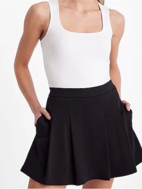 Express Black Circle Skater Skirt with Pockets